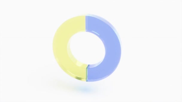 Інтро Жовта Синя Скляна Діаграма Білому Здатна Циклічно Безшовно — стокове відео