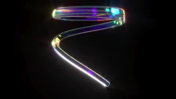 Holografische Regenbogenhelix Abstraktes Intro Das Nahtlose Schleifen Ermöglicht — Stockvideo