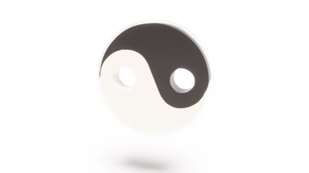 Yin Yang Signe Tourner Sur Dos Blanc Intro Capable Boucle — Video