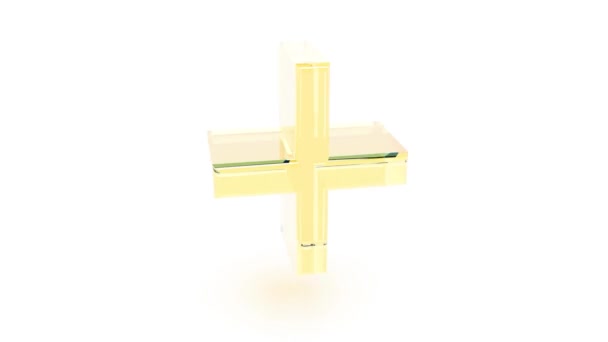 Стеклянный Крест Изменить Цвет Интро Состоянии Петли — стоковое видео