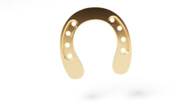 Şans işareti. Beyaz sırtlı altın nallar. Sonu gelmeyen 4k.