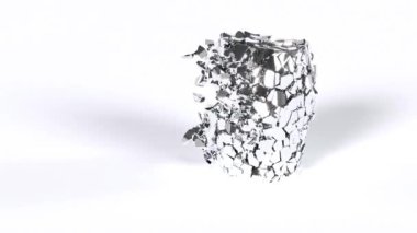 Mermi metal silindiri paramparça ediyor. Süper yavaş çekim. 1000 FPS 4k.