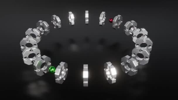 Cukup Minim Mekanisme Industri Bulat Mampu Loop Tak Berujung — Stok Video