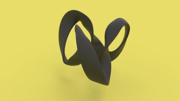 Black Curve Knot Yellow Back Intro Able Loop Endless — Stock Video
