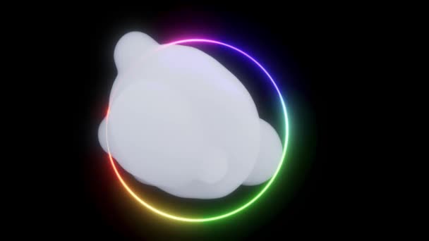 Neon Circle Cloud Intro Der Lage Schleifen — Stockvideo