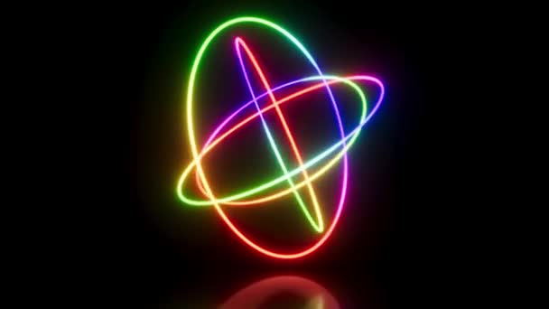 Neon Futuristico Cerchio Laser Spina Intro Grado Loop — Video Stock