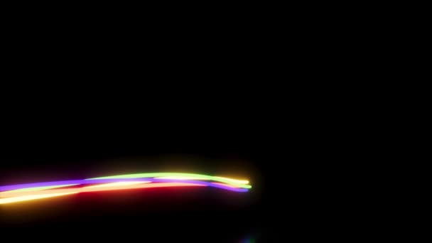 Світлі Кольорові Криві Лінії Запалює Вузол Дзеркальній Поверхні — стокове відео
