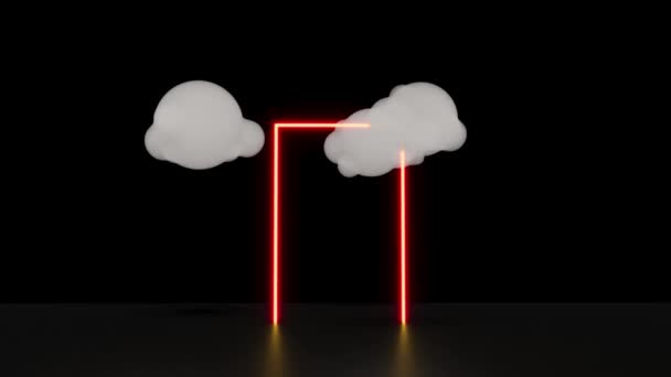 Neon Portal Chmura Kolor Światła Zmiana Intro Niekończące Się — Wideo stockowe