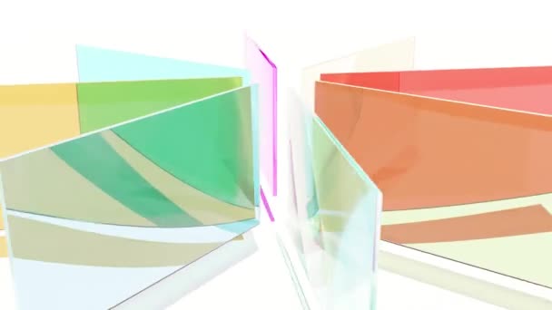 Kleur Glazen Rechthoeken Glazen Intro Staat Lus Eindeloze — Stockvideo
