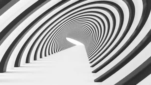 Black White Tunnel Intro Able Loop Endless — Stock Video