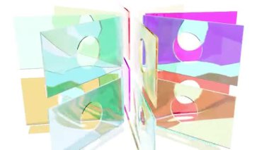 Beyaz sırtındaki renkli cam kutular sonsuz 4k döndürür