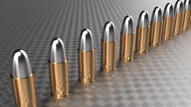Kugeln Auf Einer Metalloberfläche Armee Intro Der Lage Endlosschleife — Stockvideo