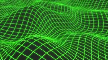 Yeşil ağ ızgarası geleceksel ışıltı sonsuz 4k döngüsü oluşturabilir