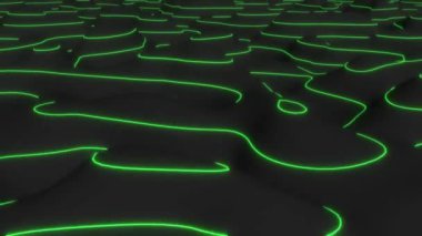 Siber manzara yeşil eğri çizgiler Büyük veri analizi 4k