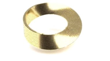 Altın Mobius şerit döngüsü 4k beyaz sırtında sonsuz dönüş