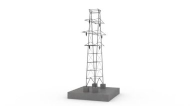 Elektro kule enerji dönüşümü beyaz arkada 4k döndürür