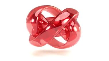 Renkli cam düğüm şekli beyaz bg 4k üzerinde döndür