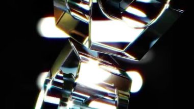 Cam teçhizat mekanizması üzerindeki ışıltılı kamera efekti sonsuz 4k döndürür