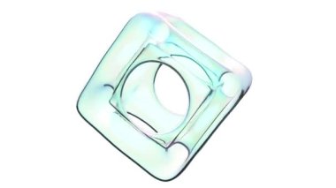 Delikleri olan 3 boyutlu holografik küp sonsuz 4k döndürür