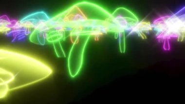 Psikoaktif renkli neon mantarlar sonsuz 4k döngüsünü oluşturabilir.