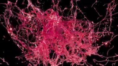 Siyah durakta kırmızı sıçrama. Sonsuz döndür. 4k.