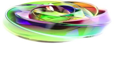 3d gökkuşağı parlak yuvarlak cam 4k sonsuz döngü yapabilir.