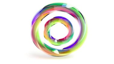 3D renkli yuvarlak cam daireler sonsuz 4k döndürebiliyor.