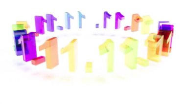 Renkli cam metin 11 Kasım sonu gelmeyen 4k döndürür
