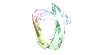 3d holografik nesne Akışkan yuvarlak soyut şekil sonsuz 4k döngü yapabilir