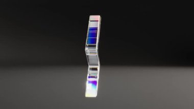 Cam Kristal Şimşek İşareti, 4k 'de döndür.