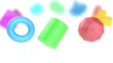 3d renk geometrik şekil sonsuz 4k döngü yapabiliyor