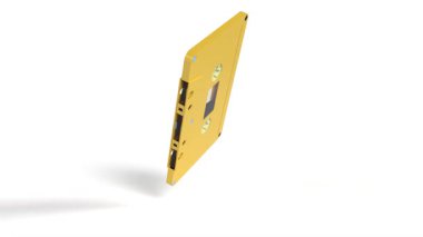 Beyaz bg üzerindeki ses kaset rengi 4k sonsuz döngü yapabiliyor