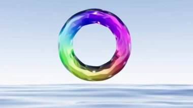 Deniz suyundaki renk yuvarlak portal, sonsuz 4k döngü yapabilir.