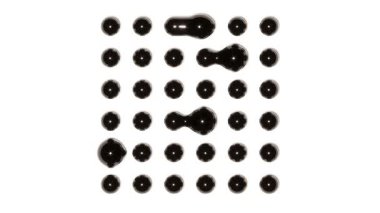 Beyaz bg üzerindeki siyah metaballar sonsuz 4k döngü yapabilirler.