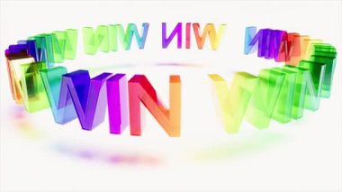 Renk Metni Kazandı Beyaz bg 'de 4k sonsuz döngü yapabiliyor