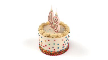 46. yaş günü pastası beyaz bg 'de ve 4k' lık döngüye girebiliyor.