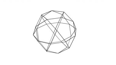 3D çokgen geometrik kablo nesnesi kristal sonsuz 4k döndürür