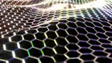 Color wave hexagon abstract shape bg able to loop endless 4k