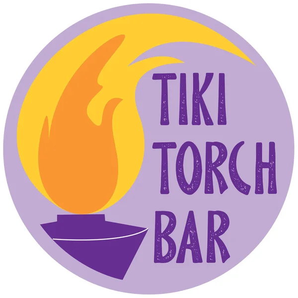 Yuvarlak tiki meşale tasarımı gece gökyüzü ve metin için boşluk