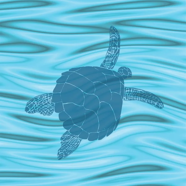 Okyanus dalgalarında Hawaii Honu 'nun (Deniz Kaplumbağası) resmi