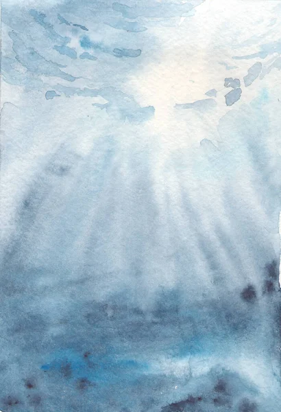Podwodne Tło Promieniami Światła Fal Ciemnoniebieskie Dno Morskie Nadmorski Krajobraz — Zdjęcie stockowe