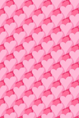 Aşk Yüreği Vektör Arkaplanı ve Sevimli Romantik Anlar ya da Sevgililer Günü İçin Kusursuz Desen. Sevgi Arkaplanı Poster İçin de Kullanılabilir Ya da Gömleğe Yazdırılabilir