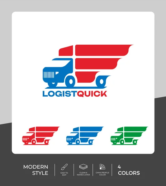 Logo Camion Mobile Pour Les Entreprises Logistiques — Image vectorielle