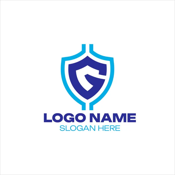 Lettre Logo Bouclier Pour Sécurité Garde — Image vectorielle