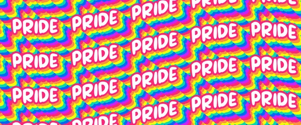 Pride Banner Szöveges Levél Büszke Hónapra Ünneplés — Stock Vector