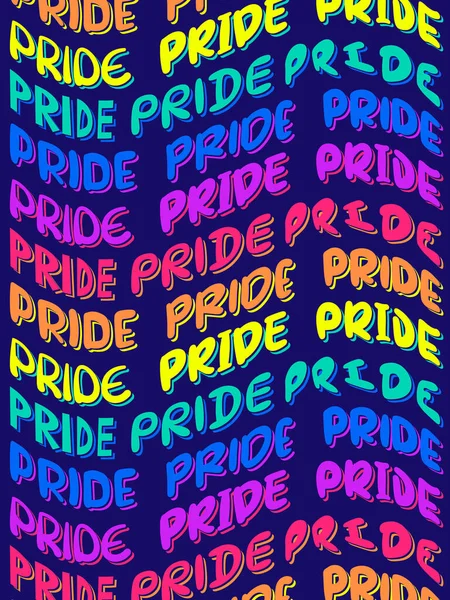Litery Tekstowe Pride Banner Uroczystość Pride Month — Wektor stockowy