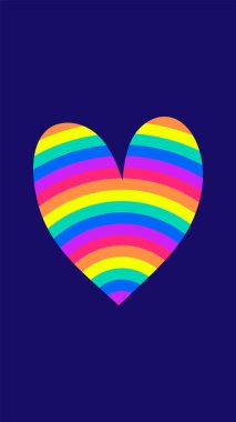 LGBT, Gurur Ayı ve Gay veya Lezbiyen İçin Gökkuşağı Renkli Kalp