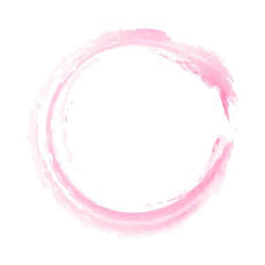 Çember veya Dairesel Şekil ve Soyut Biçimli Suluboya Çerçeve Fırça Vektörü