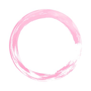 Çember veya Dairesel Şekil ve Soyut Biçimli Suluboya Çerçeve Fırça Vektörü