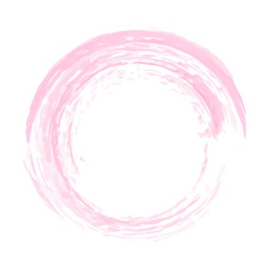 Çember veya Dairesel Şekil ve Soyut Biçimli Suluboya Çerçeve Fırça Vektörü